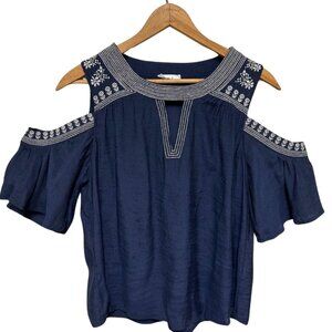 Scoop Neck Cold Shoulder Blouse